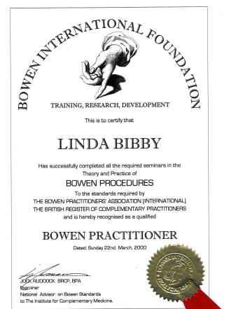 Bowen Certificate - click to see larger