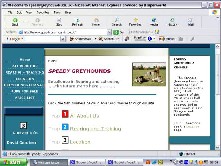 Click Speedy Greyhounds screen image to visit their site